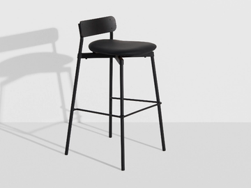 FROMME - High stackable leather stool with footrest by Petite Friture - view 2